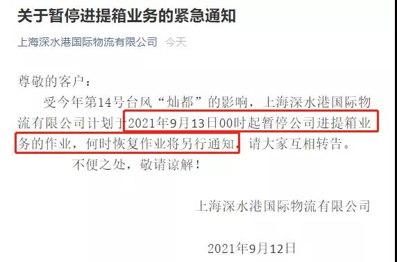 封港停航！超強臺風(fēng)直逼浙滬！寧波、上海港各大碼頭暫停進提箱